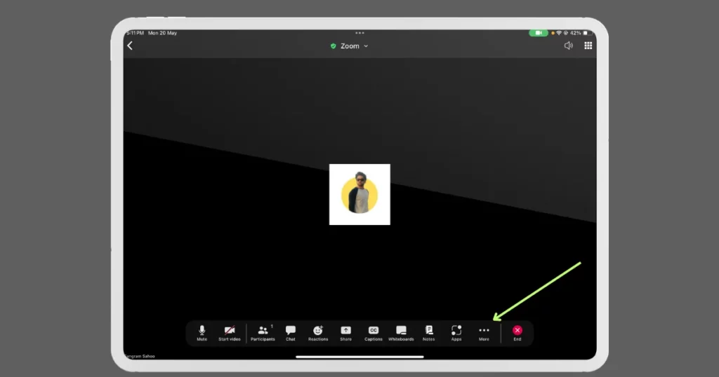 tap more on how to record a zoom meeting on ipad