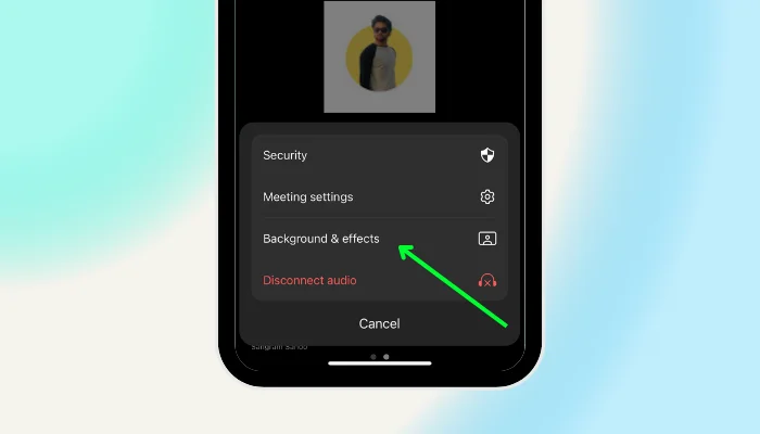 zoom background and effect in phone