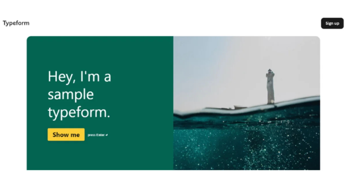 Typeform is one of the best ai landing page generator