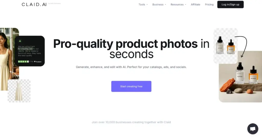 claid ai tool for product photos