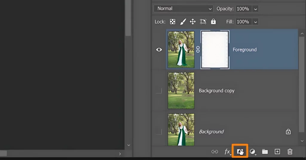 click layer mask icon in photoshop