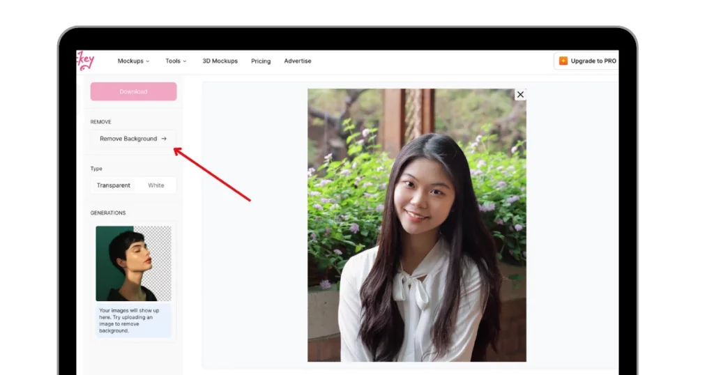 click remove background option