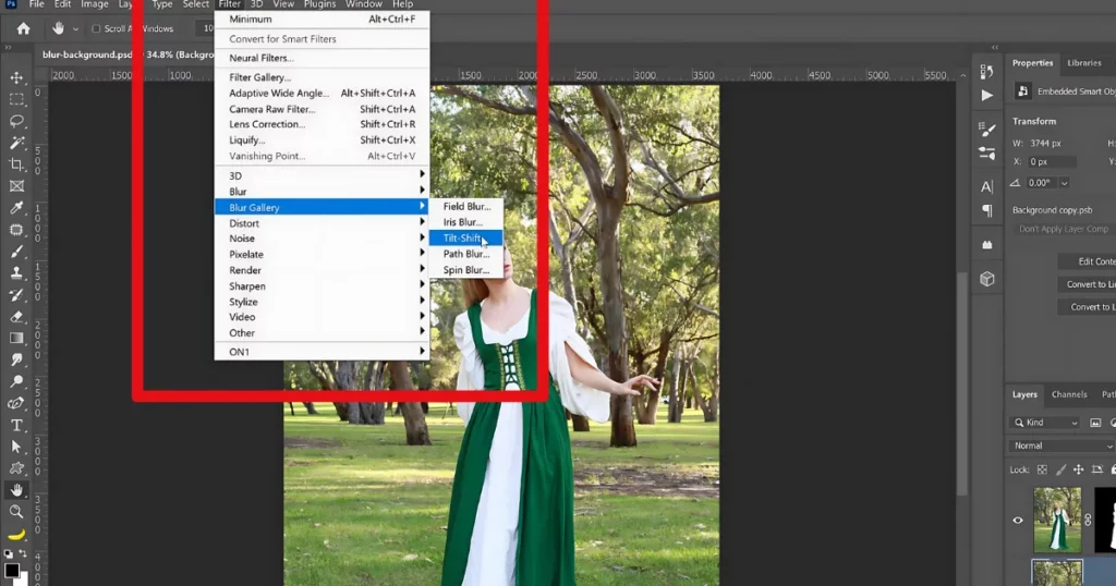click tilt shift in photoshop o how to blur background in photoshop