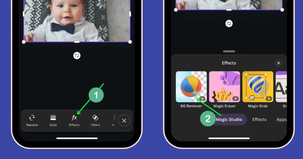 how to blur background in canva mobile with pro plan of a picture