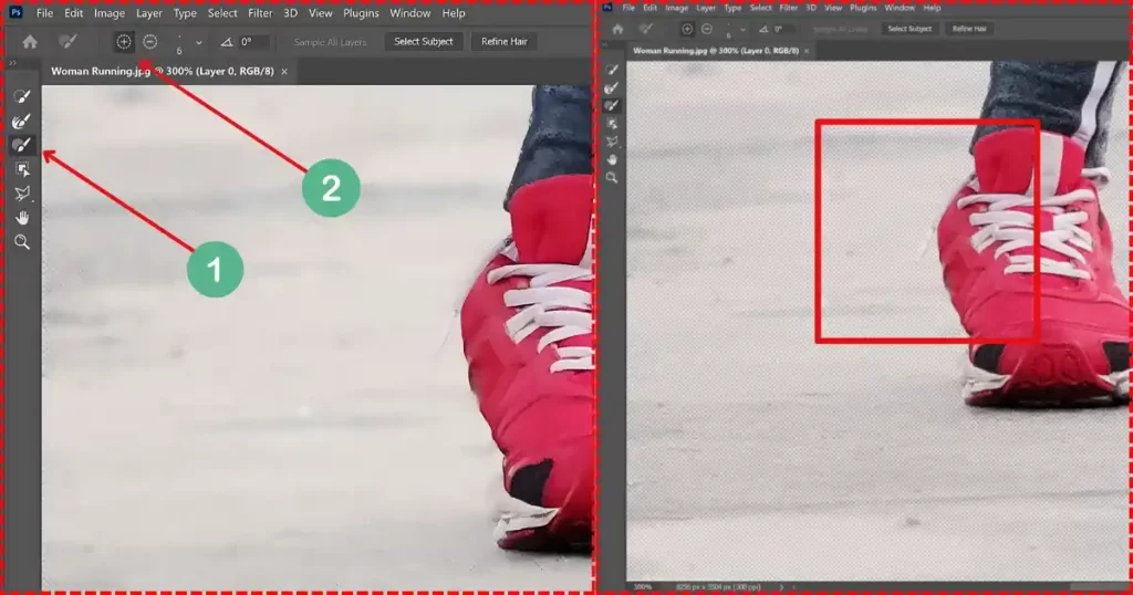 paint shoelaces using brush tool in photoshop