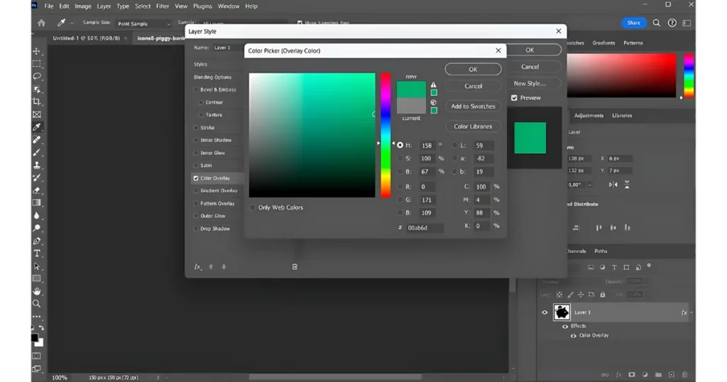 photoshop color overlay