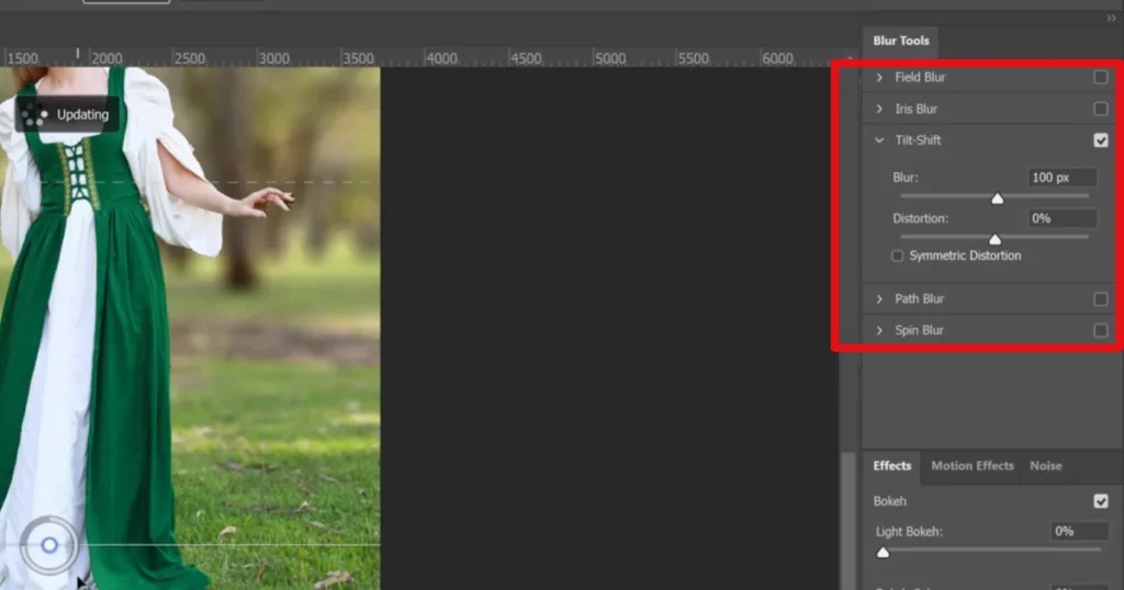reduce your blur to about 100 - how to blur background in photoshop