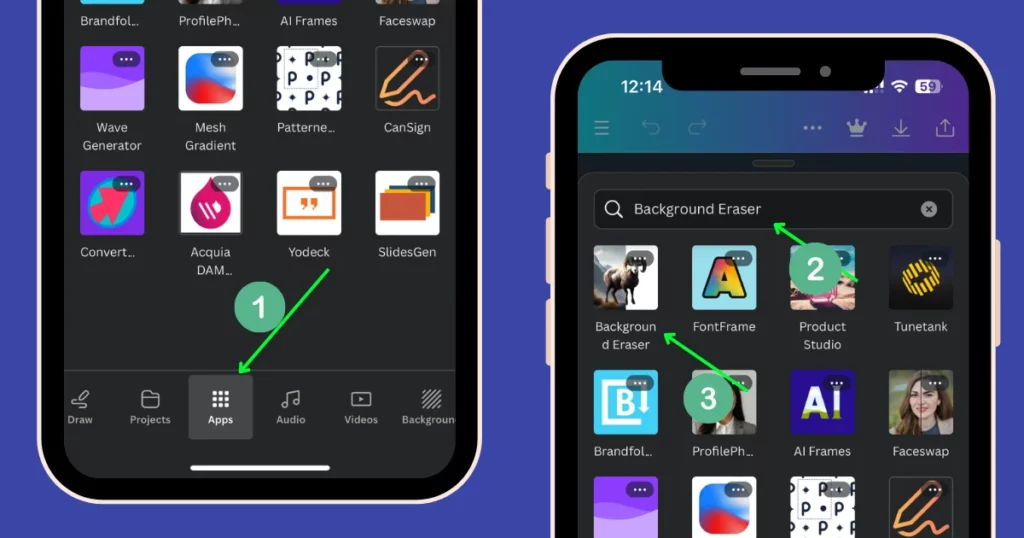 select background eraser in canva apps to remove background in canva