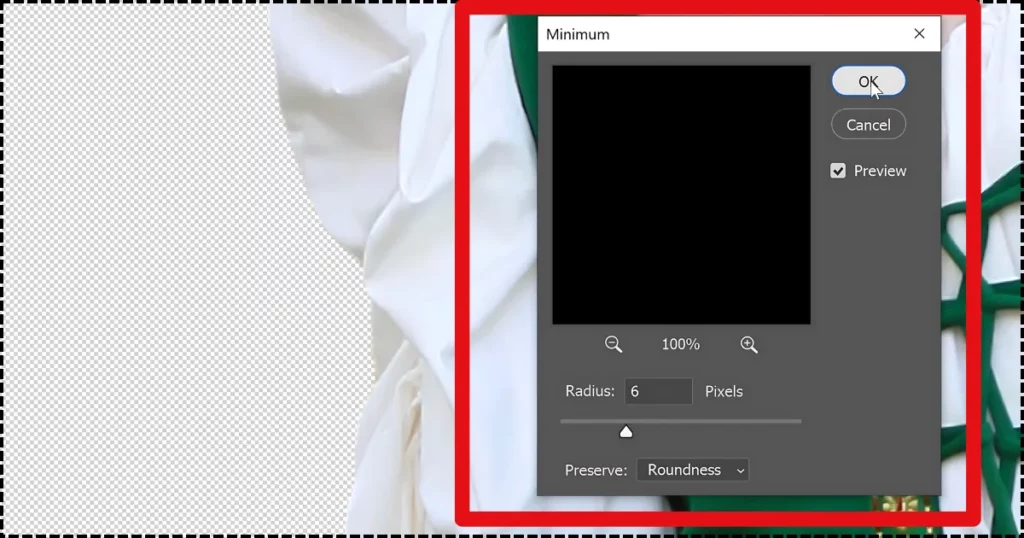 setting it to 6 pixel in photoshop