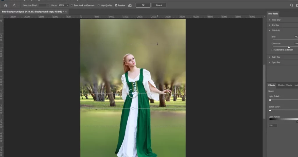 sharp image between two lines