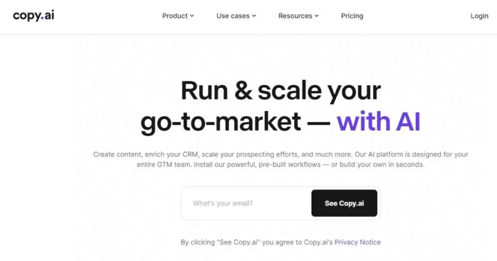 Copy AI is one of the best ai tools for writing