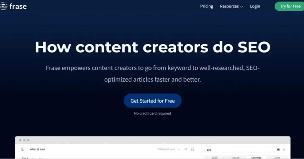 Frase.io is one of the best online ai tool for writing
