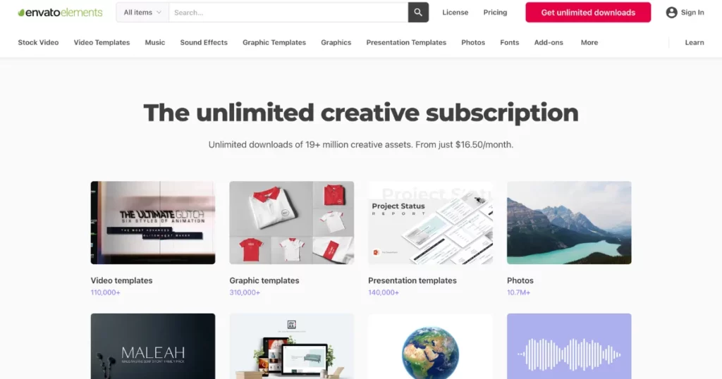envato - elements sites like unsplash