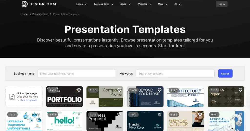 presentation templates in design.com
