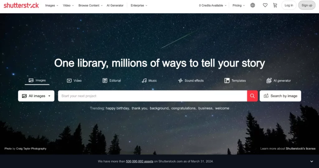 shutterstock one of the free unsplash alternatives