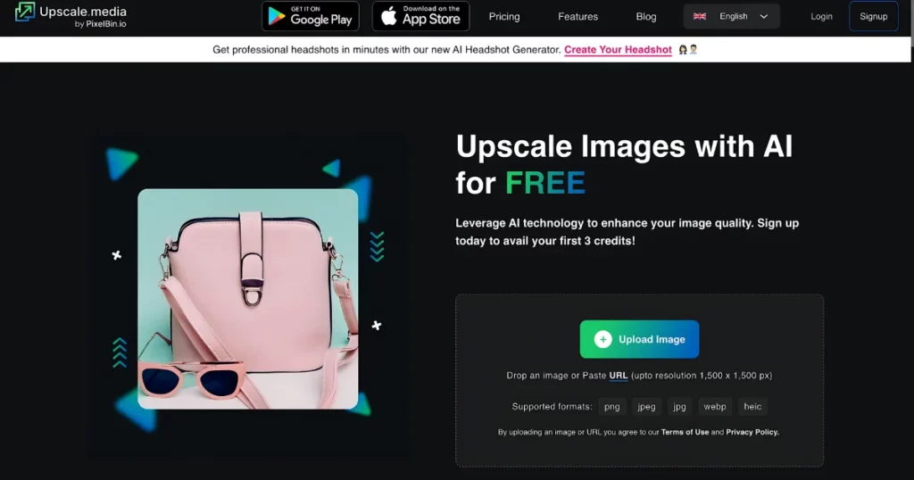 upscale image with upscale media