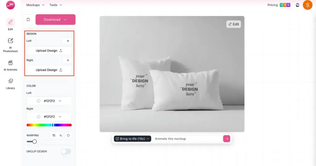 add multiple designs to multiple cushions