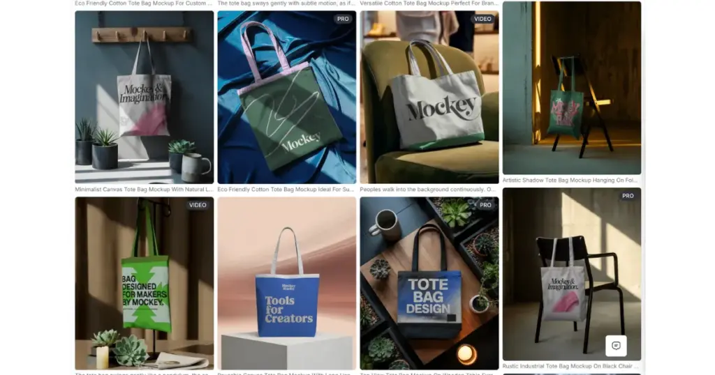 tote bag mockup template in mockey ai