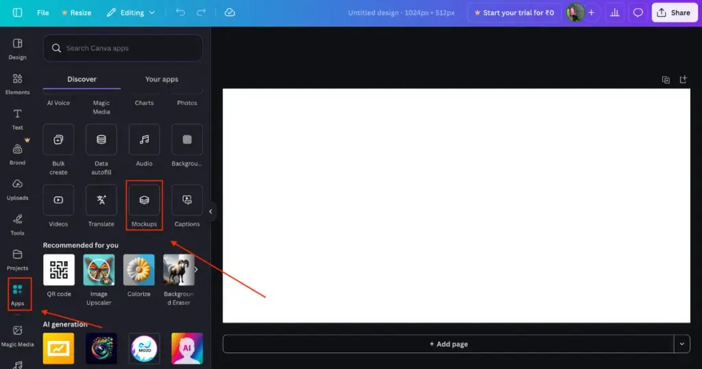 click mockups in apps
