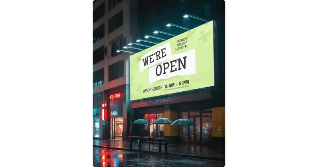 edit large billboard under lights