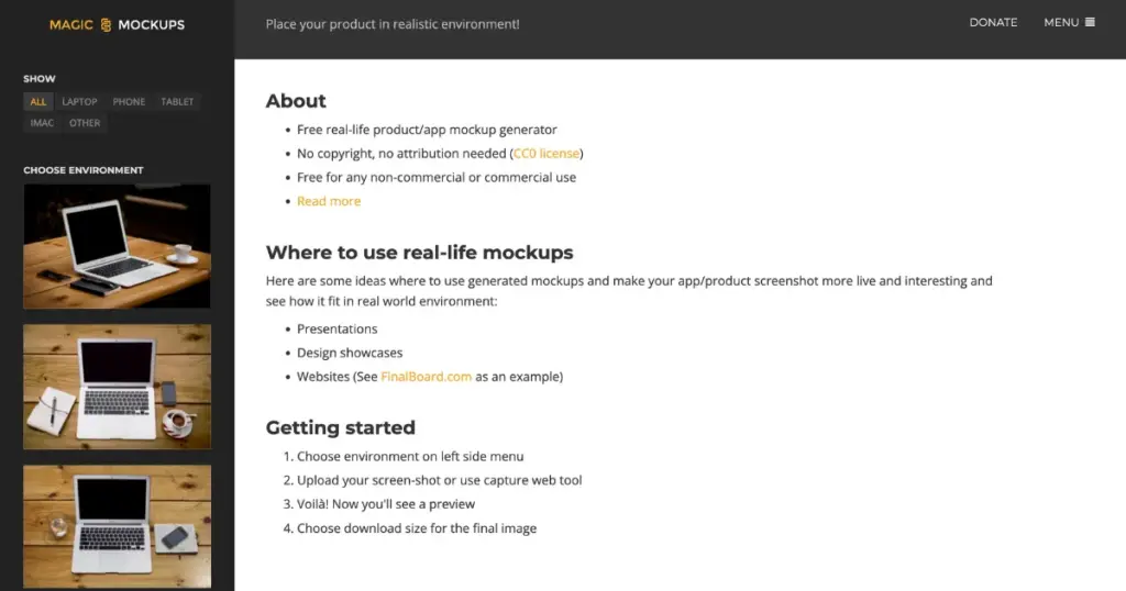 magic mockups website