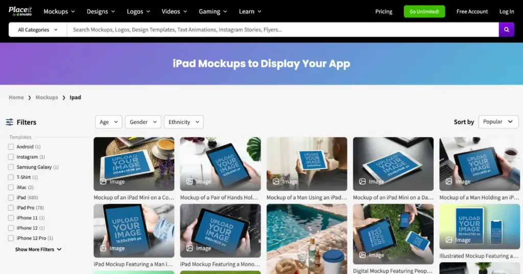 placeit ipad mockup tool