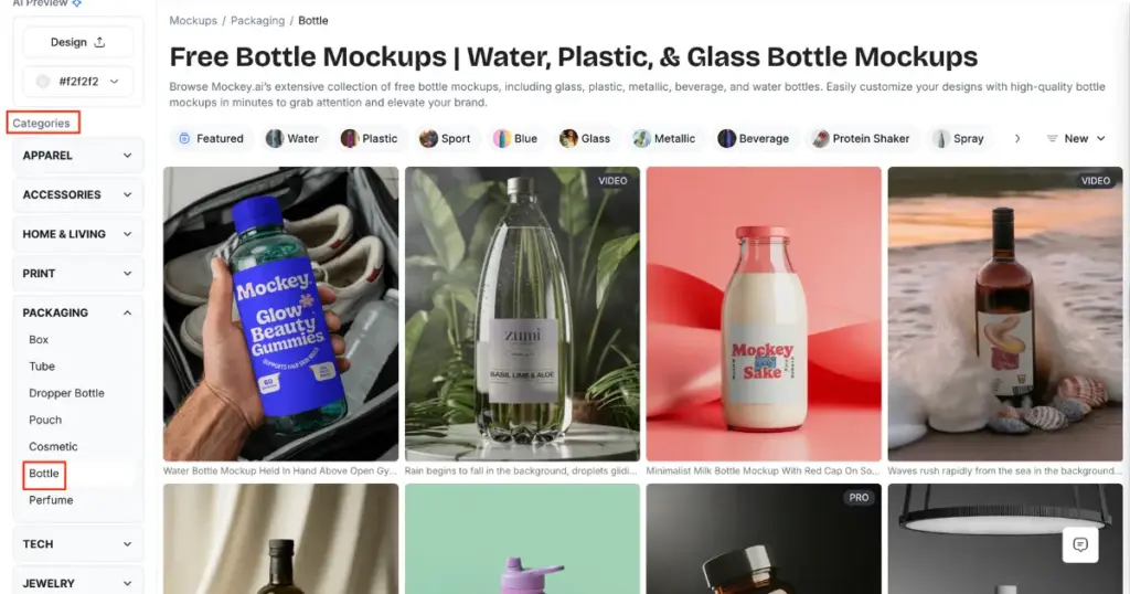 select bottle in packaging