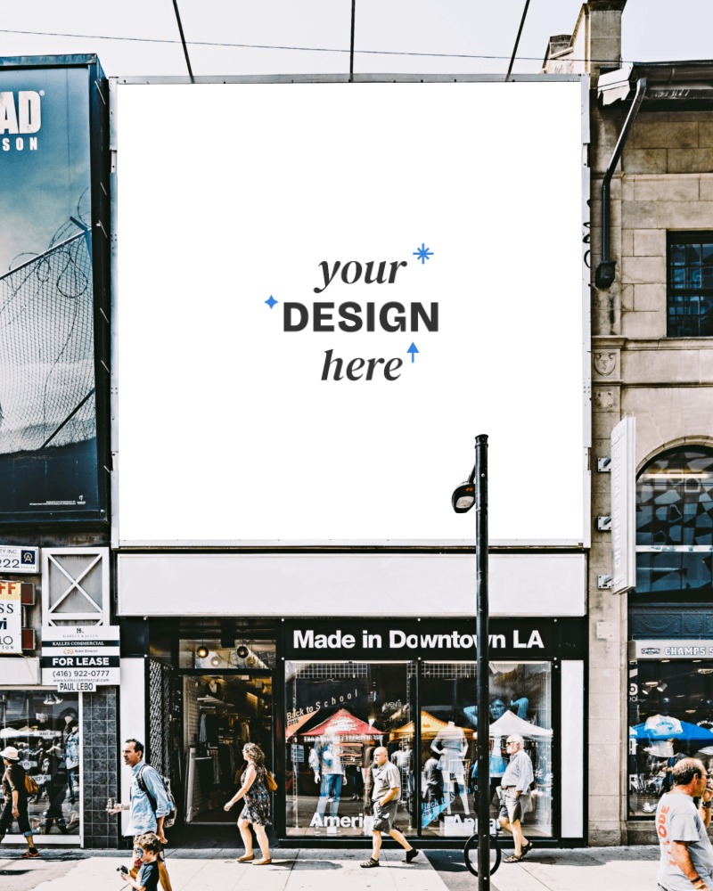 square billboard made in downtown la mockup