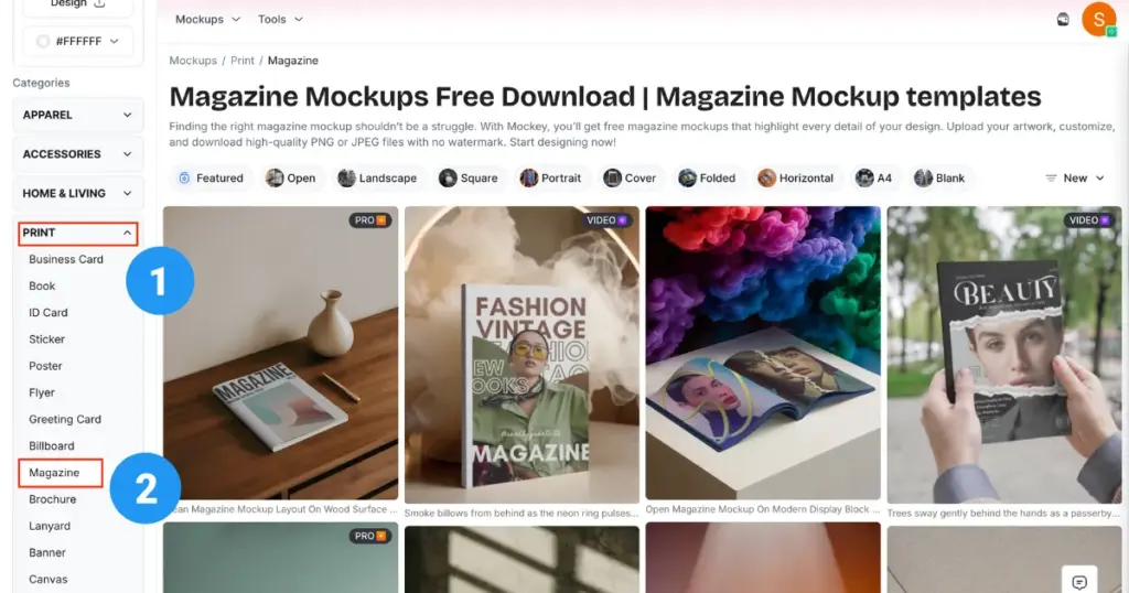 follow print and then magazine