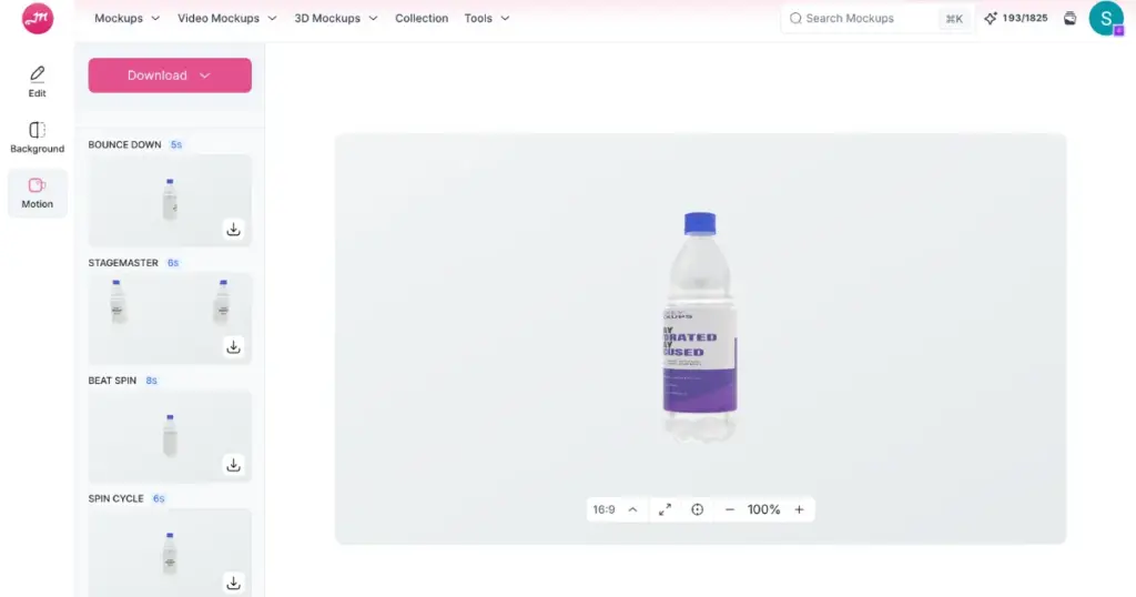 3d mockup in motion animation