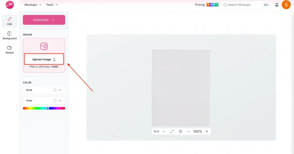 click the upload image button