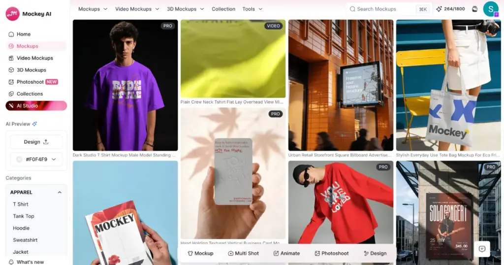 pick from various ai mockups