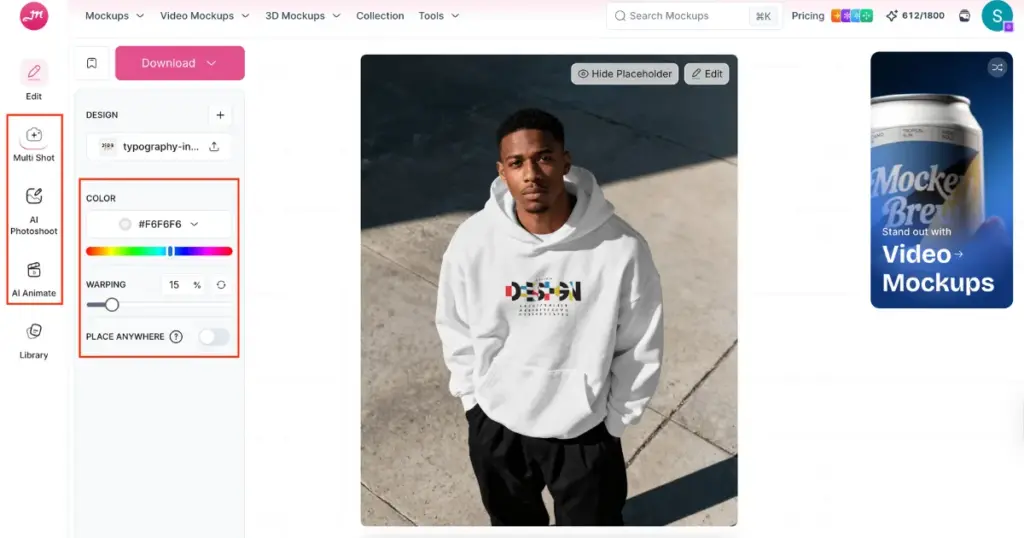 customize your mockup in mockey