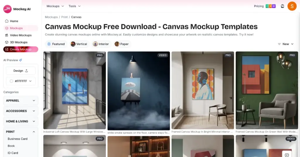 mockey ai canvas template