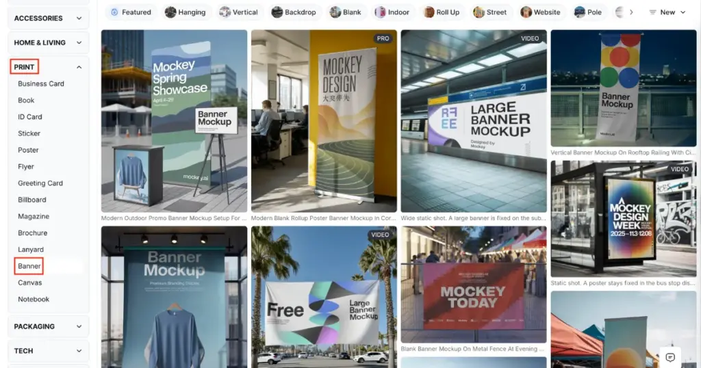 select banner in print