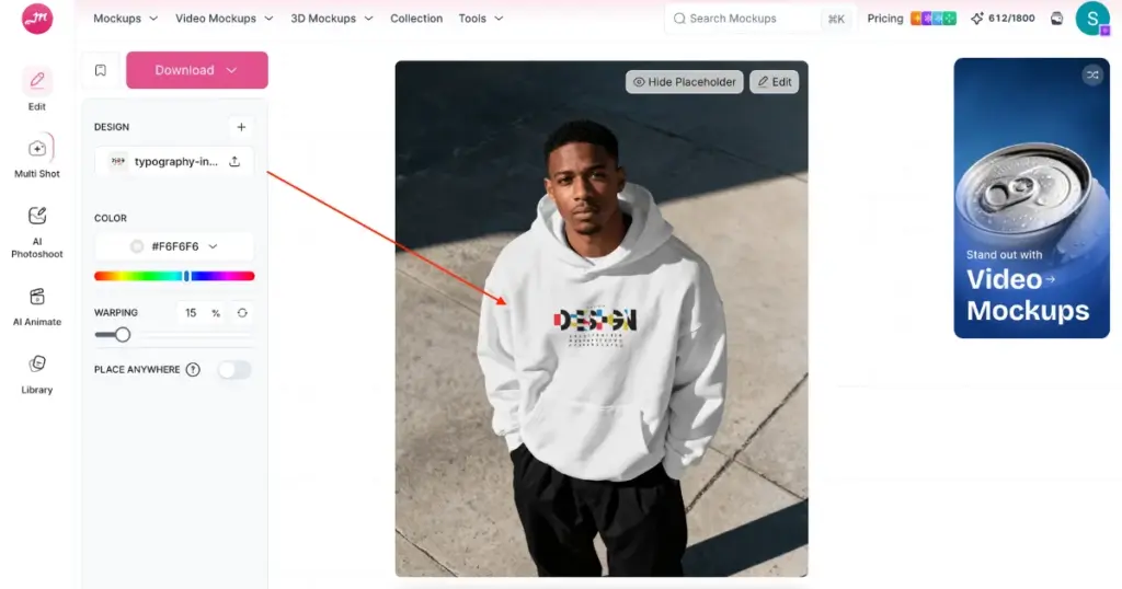 upload your custom image in mockey ai