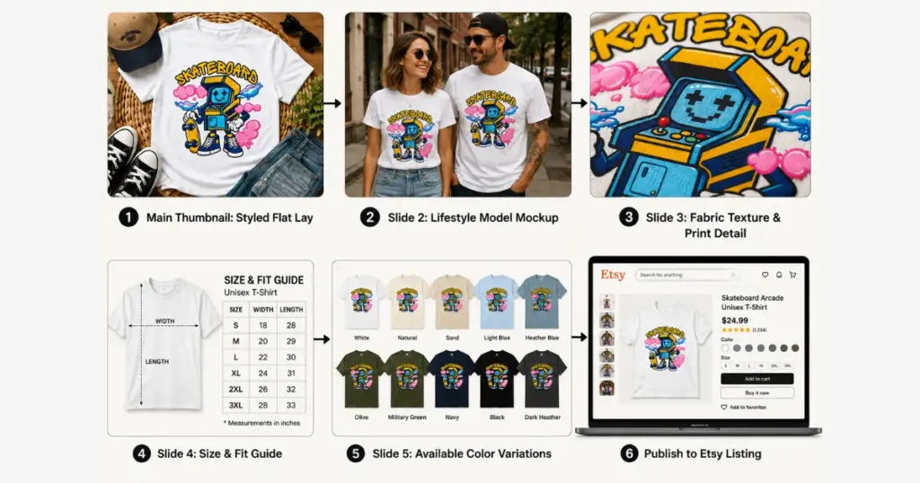 etsy t-shirt listing step-by-step