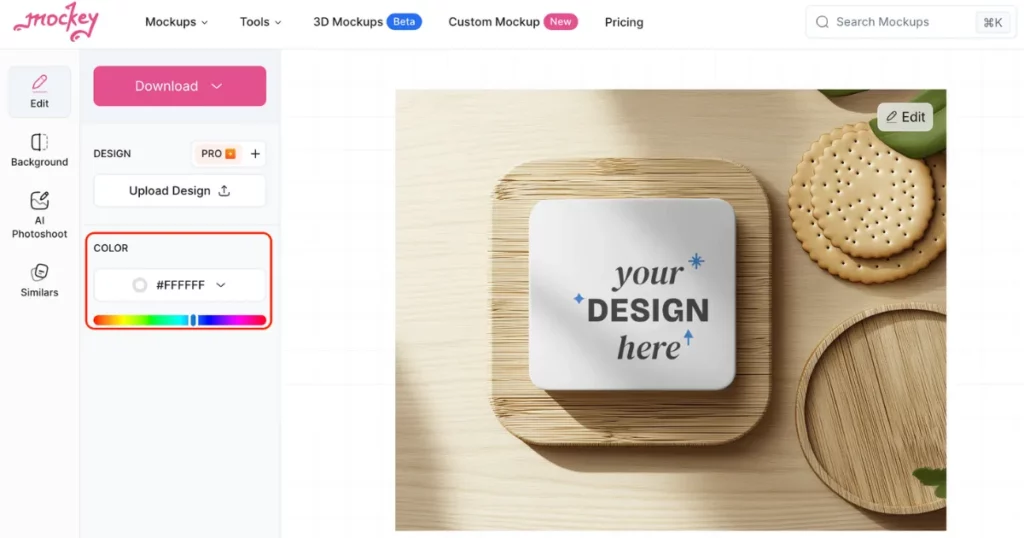 use the color tool to pick a color or paste a color code