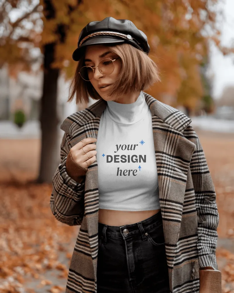 autumn streetwear crop top mockup