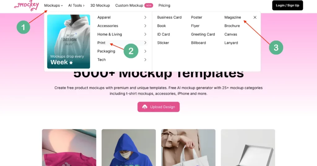 click magazine in mockey ai