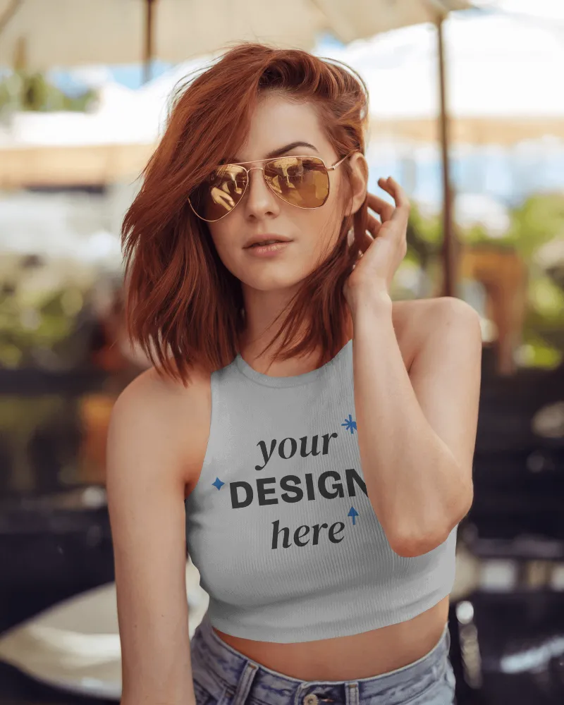crop top mockup fashionable female model