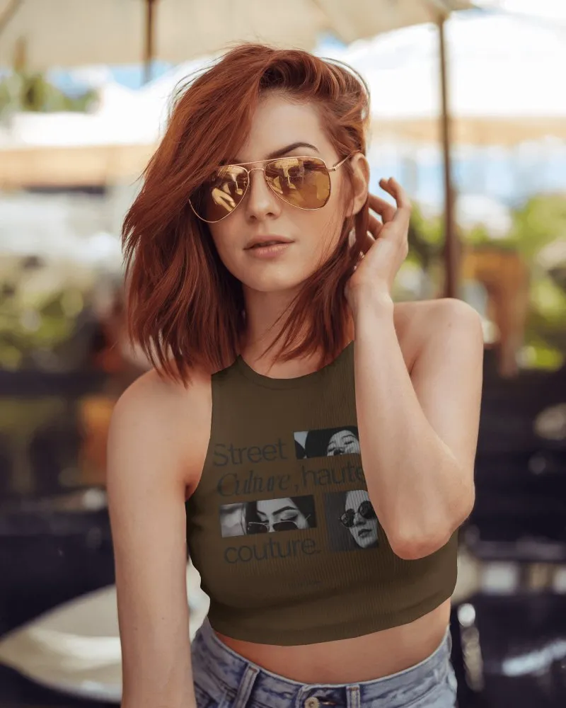 crop top mockup fashionable female