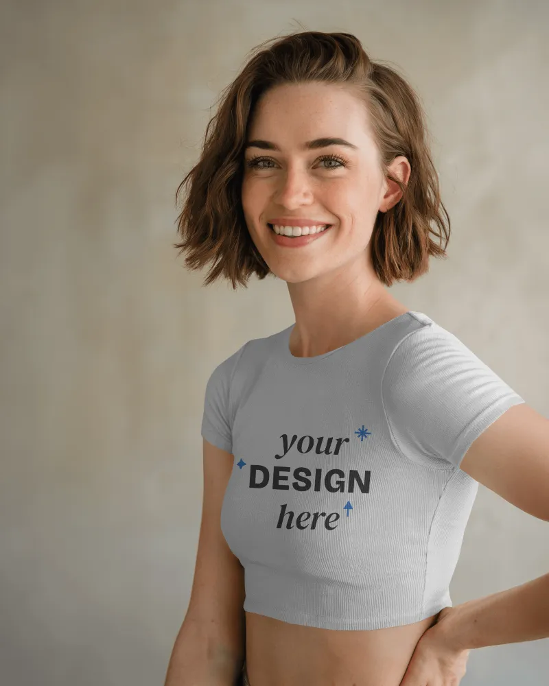 minimalist studio crop top mockup