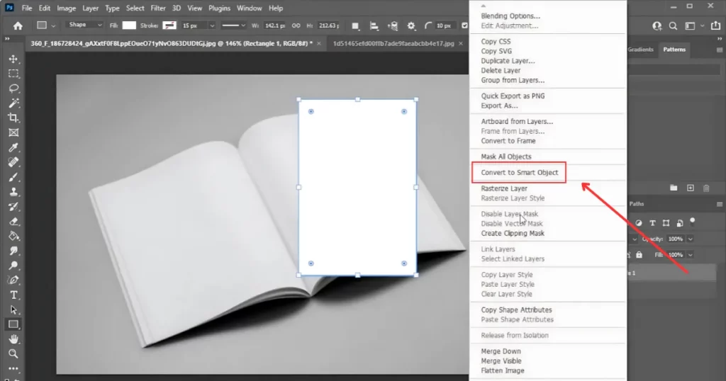 right-click on the shape layer and select convert to smart object