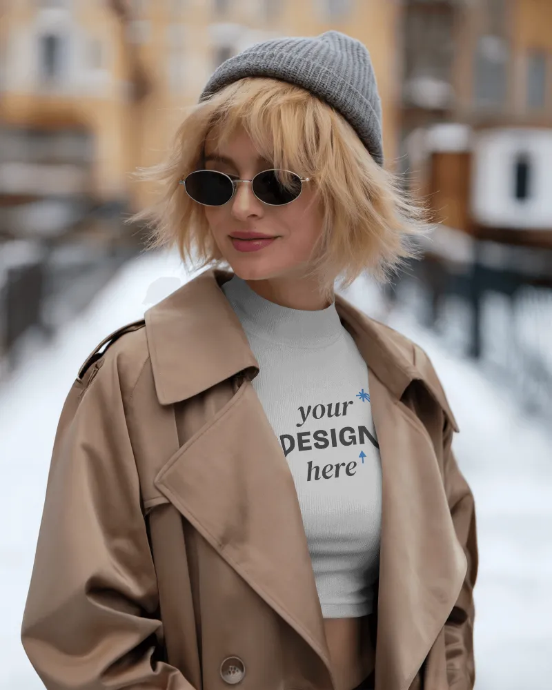 winter street style crop top mockup
