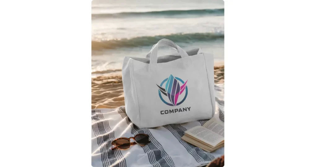 add design in tote bag mockup