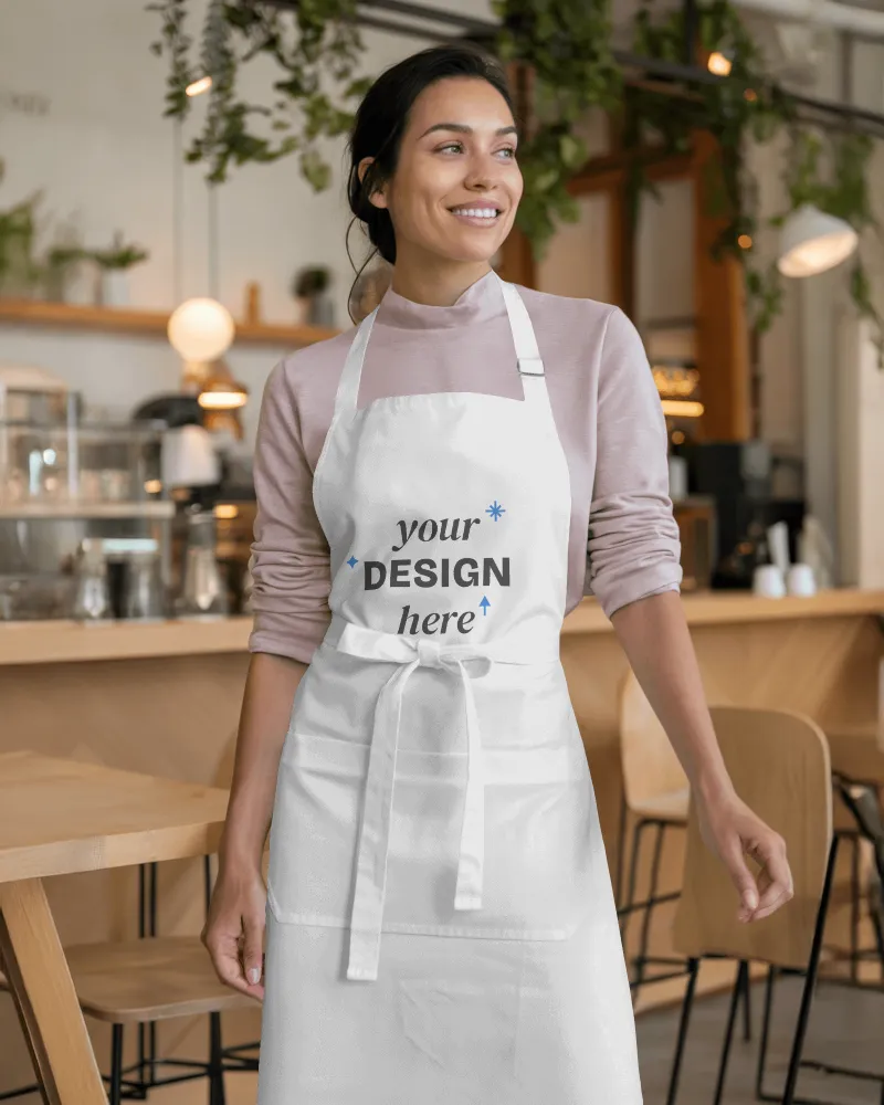 cafe interior apron mockup