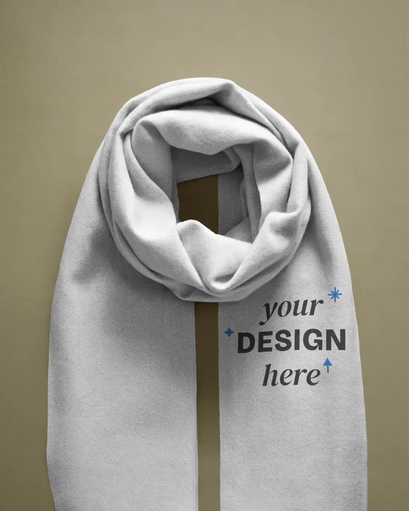 free round Scarf Mockup