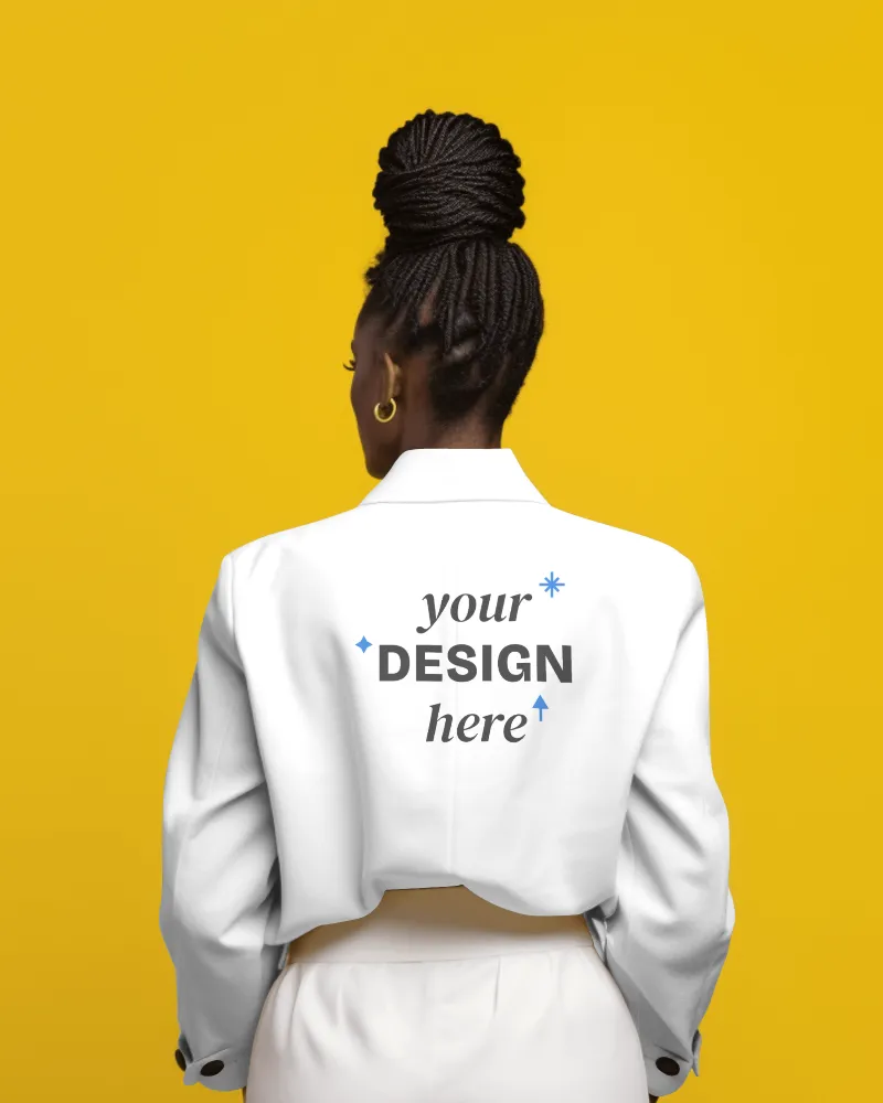 jacket mockup back view women