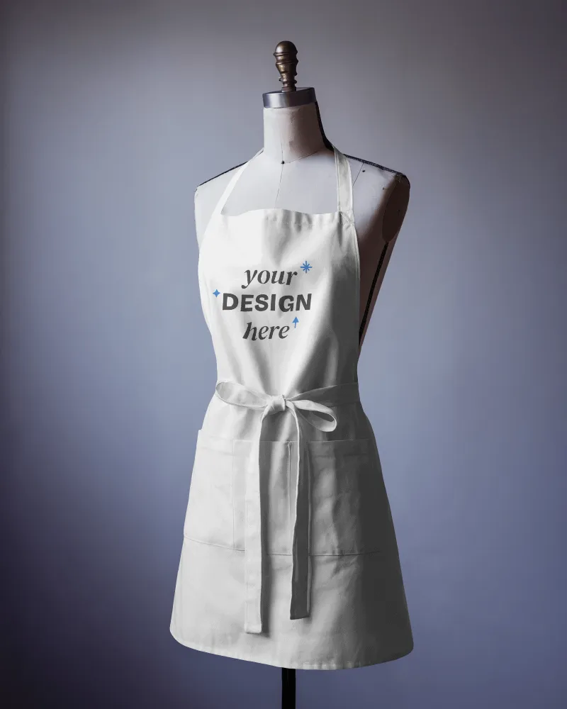 mannequin olive green apron mockup